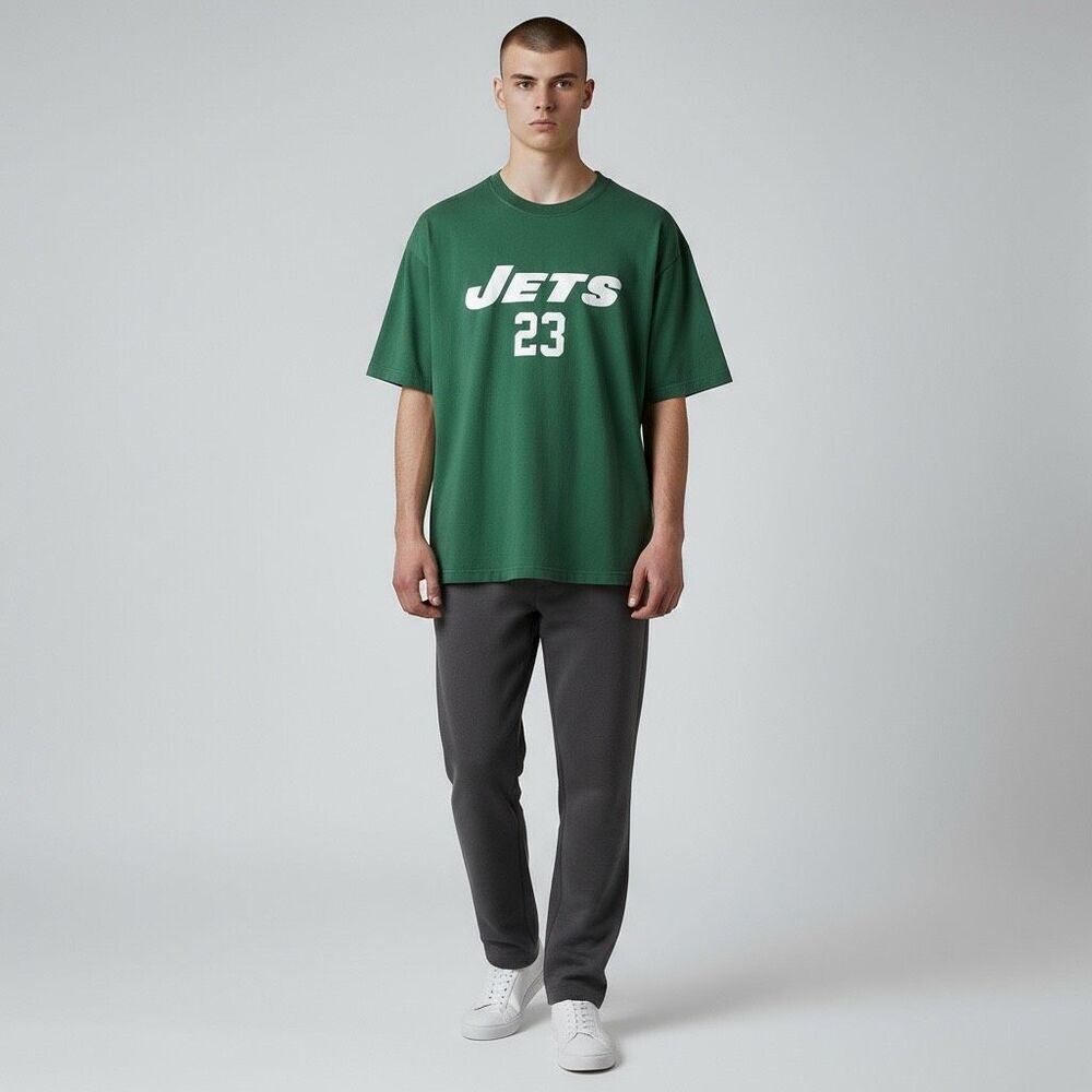 REEBOK solid green Jets Green 23 Short Sleeve Tee Shirt 100% Cotton size XL